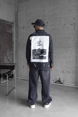 Black Island - PORSCHE PRINTED DENIM JACKET BLACK 16971