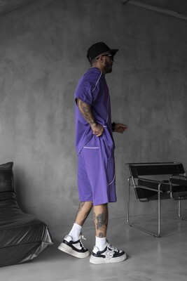 Purple Summer Shorts & Tee Set 1822-23 - Thumbnail (2)