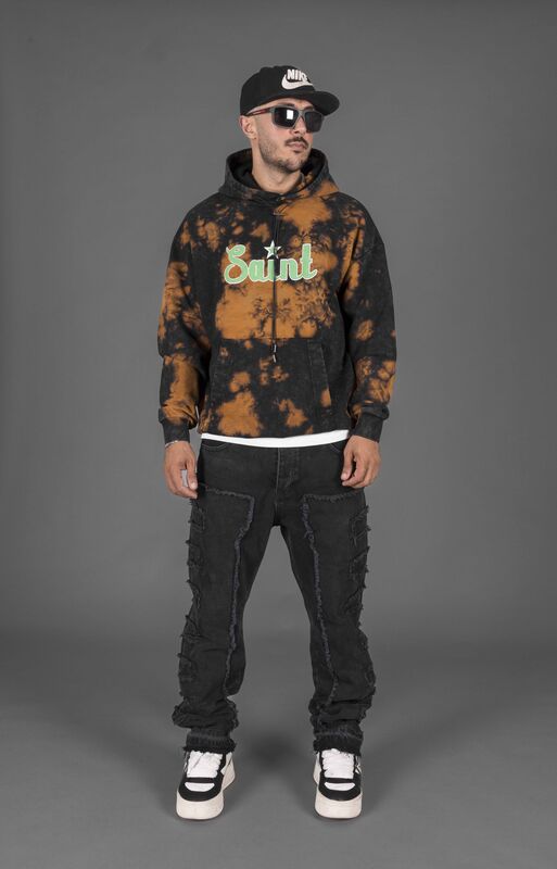 Black Island - Saint Printed Black Hoodie 1496