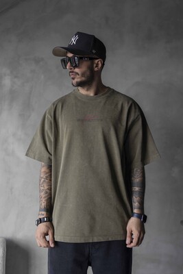 Black Island - SENSITIVE PRINTED WASHED T-SHIRT GREEN 1691 (1)