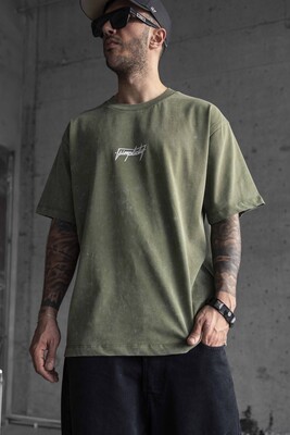 Black Island - SIMPLICITY PRINTED WASHED T-SHIRT GREEN 1731 (1)