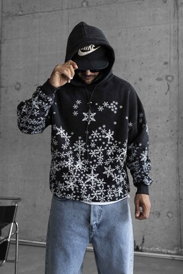 Snowflake Black Hoodie 1351 - Thumbnail (2)