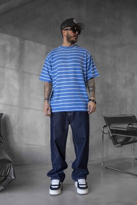 Black Island - STRIPED T-SHIRT BLUE 1635