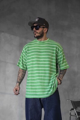 Black Island - STRIPED T-SHIRT GREEN 1635 (1)