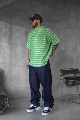 STRIPED T-SHIRT GREEN 1635 - Thumbnail (2)