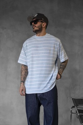 Black Island - STRIPED T-SHIRT LIGHT BLUE 1635 (1)