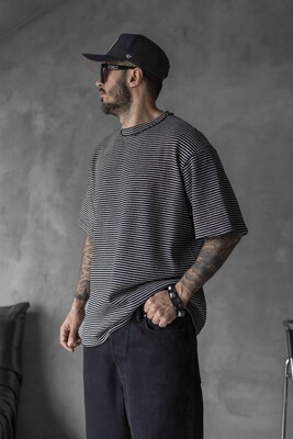 Black Island - STRIPED T-SHIRT BLACK 1721 (1)