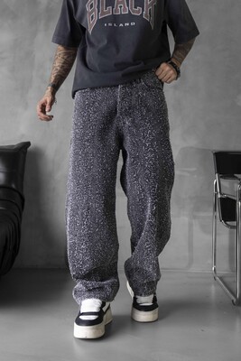 TEXTURED GRAY BAGGY JEANS 17058 - Thumbnail (3)