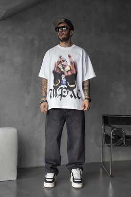 Black Island - TUPAC PRINTED T-SHIRT WHITE 1734