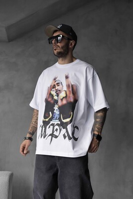 Black Island - TUPAC PRINTED T-SHIRT WHITE 1734 (1)