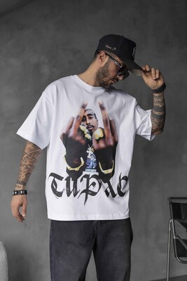 TUPAC PRINTED T-SHIRT WHITE 1734 - Thumbnail (3)