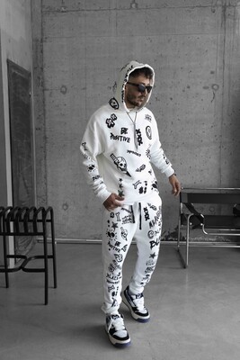 Black Island - Full printed white tracksuit 1506