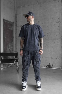 Black Island - WASHED ANTRA T-SHIRT WITH DIRTY STITCHES 1803 