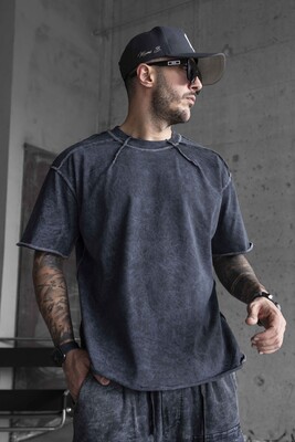 Black Island - WASHED ANTRA T-SHIRT WITH DIRTY STITCHES 1803 (1)