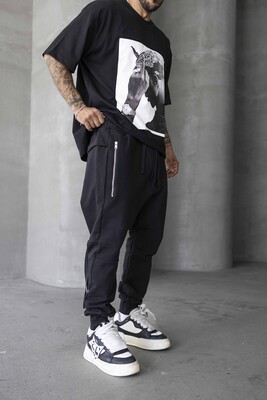 Jogger Pants Black 1677 - Thumbnail