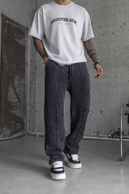 Black Island - Washed Jogger Pants Black 1790