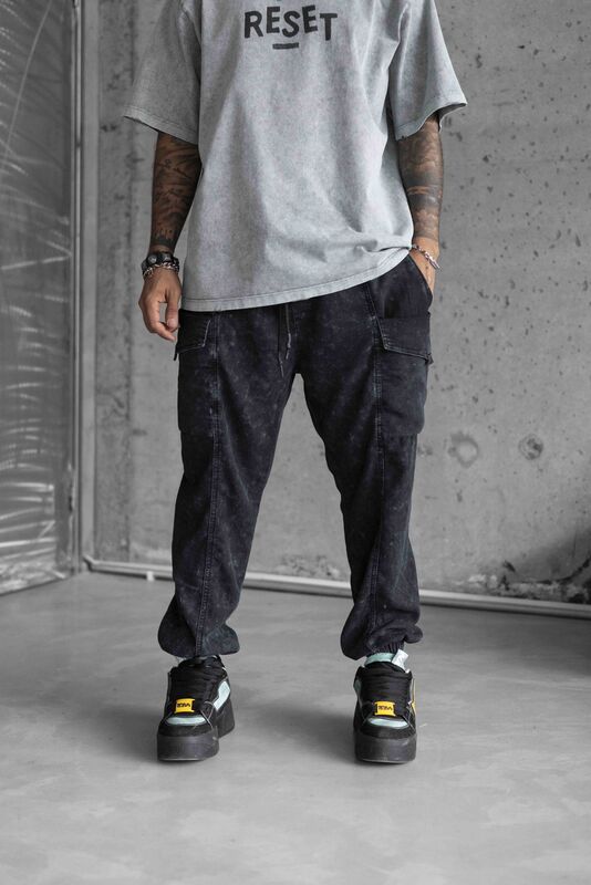 Black Island - Washed Jogger Pants Blue 16649-1