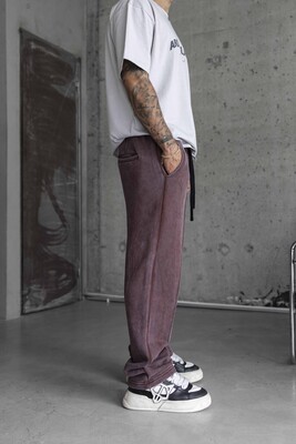 Washed Jogger Pants Brown 1790 - Thumbnail