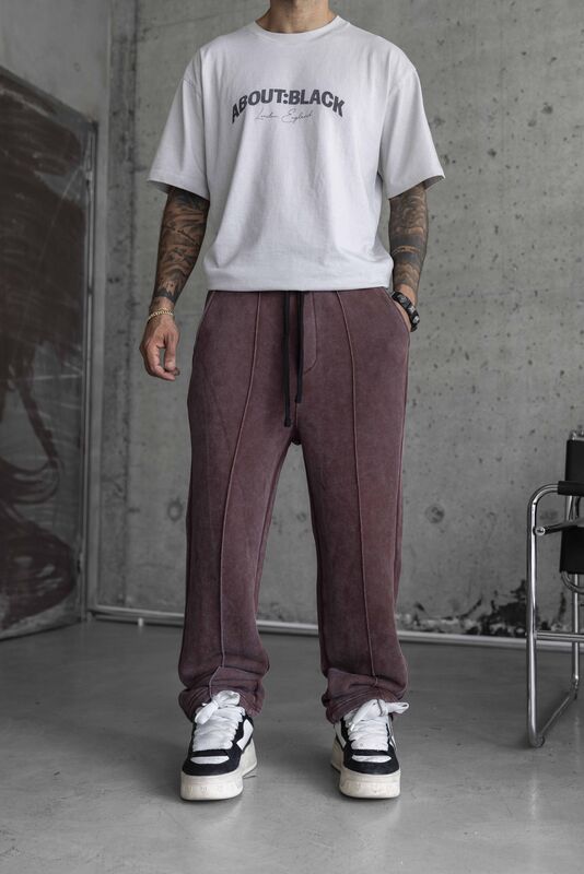 Black Island - Washed Jogger Pants Brown 1790