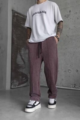 Washed Jogger Pants Brown 1790 - Thumbnail