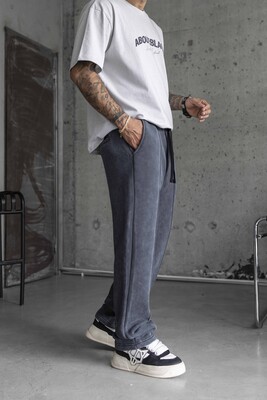 Washed Jogger Pants Gray 1790 - Thumbnail