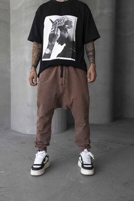 Black Island - Washed Jogger Pants Brown 1677