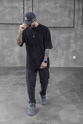 Black Island - WASHED T-SHIRT BLACK 1723 (1)