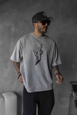 WASHED T-SHIRT GREY 1720 - Thumbnail (3)