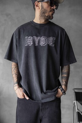 HYDE WASHED T-SHIRT BLACK 1716 - Thumbnail (3)