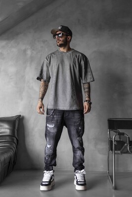 Black Island - WASHED T-SHIRT GRAY 1818