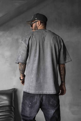 WASHED T-SHIRT GRAY 1818 - Thumbnail (2)