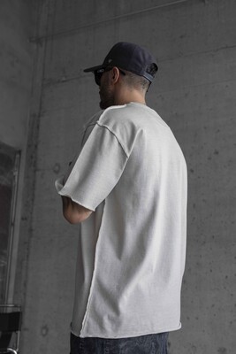 WASHED WHITE T-SHIRT WITH DIRTY STITCHES 1803 - Thumbnail (2)