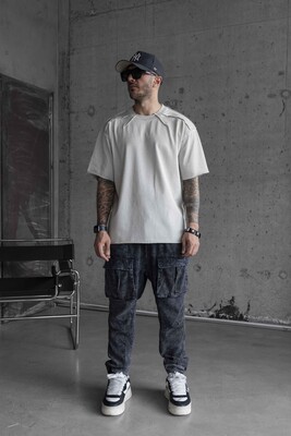 Black Island - WASHED WHITE T-SHIRT WITH DIRTY STITCHES 1803 