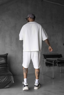 White Summer Shorts & Tee Set 1822-23 - Thumbnail (3)